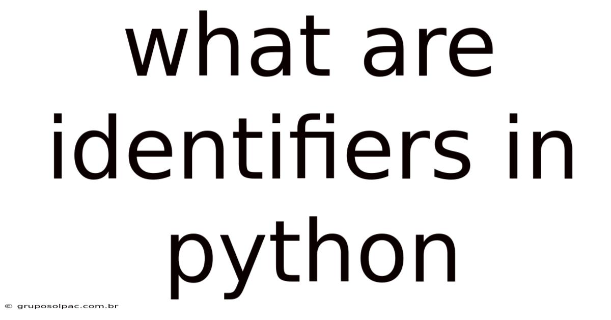 What Are Identifiers In Python