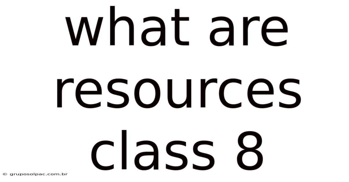 What Are Resources Class 8