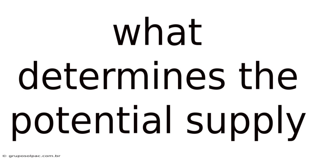 What Determines The Potential Supply