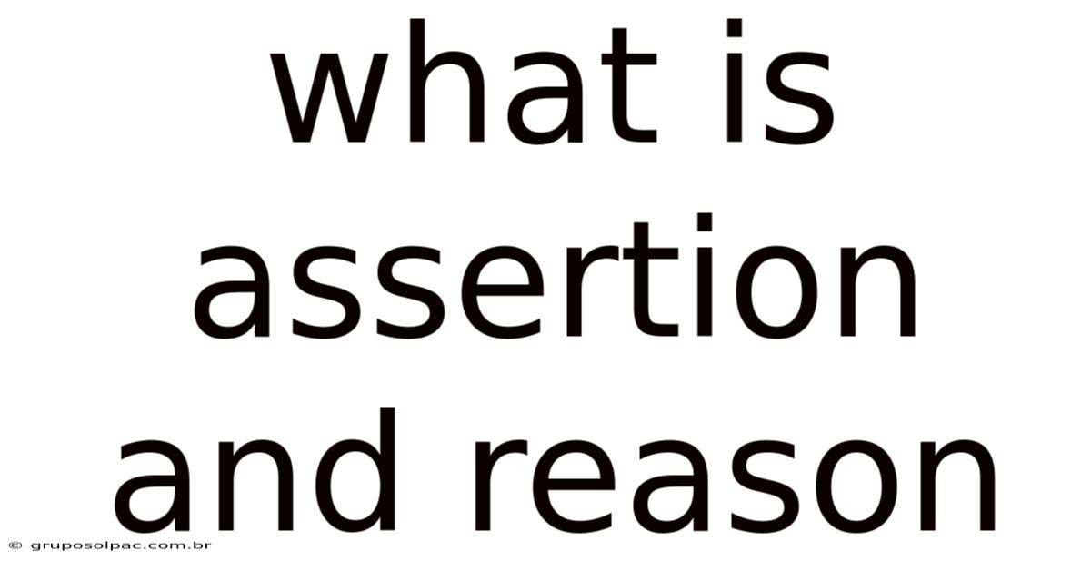What Is Assertion And Reason