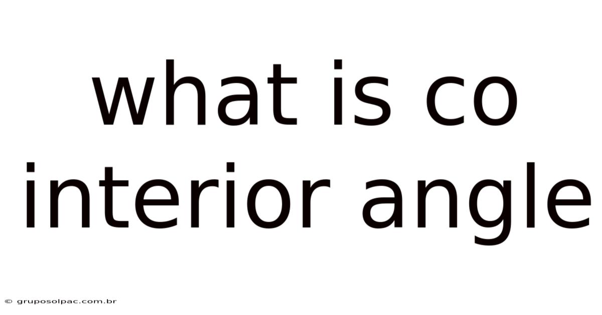 What Is Co Interior Angle