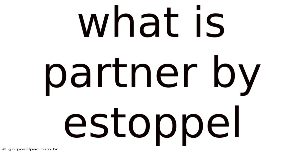 What Is Partner By Estoppel