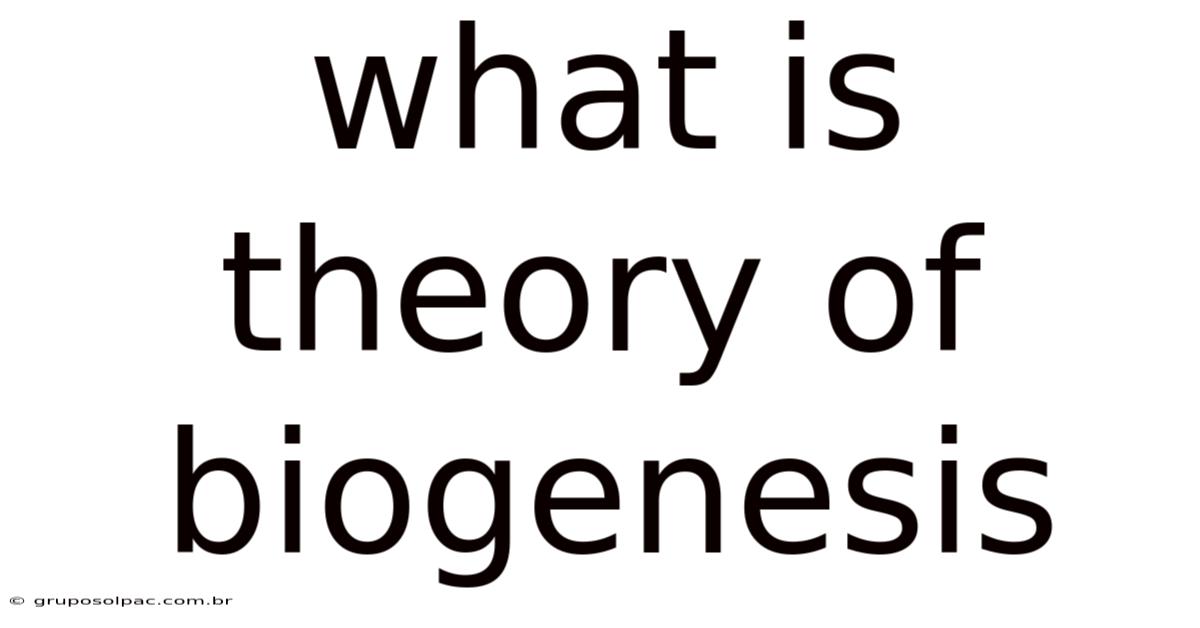 What Is Theory Of Biogenesis