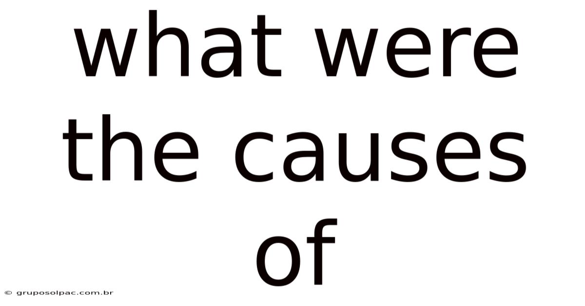 What Were The Causes Of