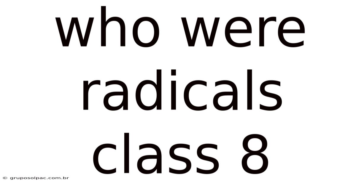 Who Were Radicals Class 8
