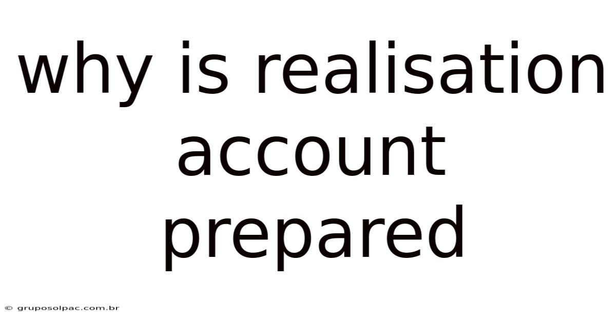 Why Is Realisation Account Prepared