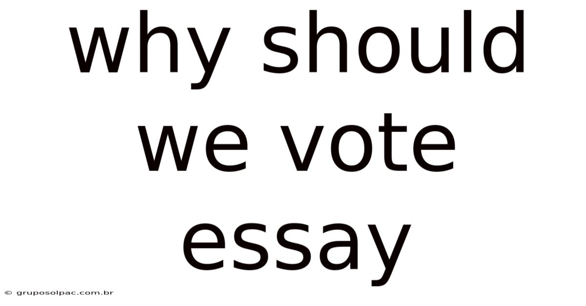 Why Should We Vote Essay